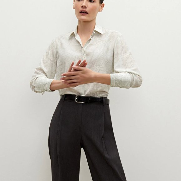 MM Lafleur Tops - NWOT M.M.LaFleur Blake Button Down Shirt Atlas Print